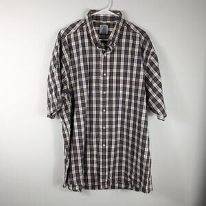 Brooks Brothers XL Plaid Short Sleeve Button Down Sport Shirt Cotton Men Jamaica